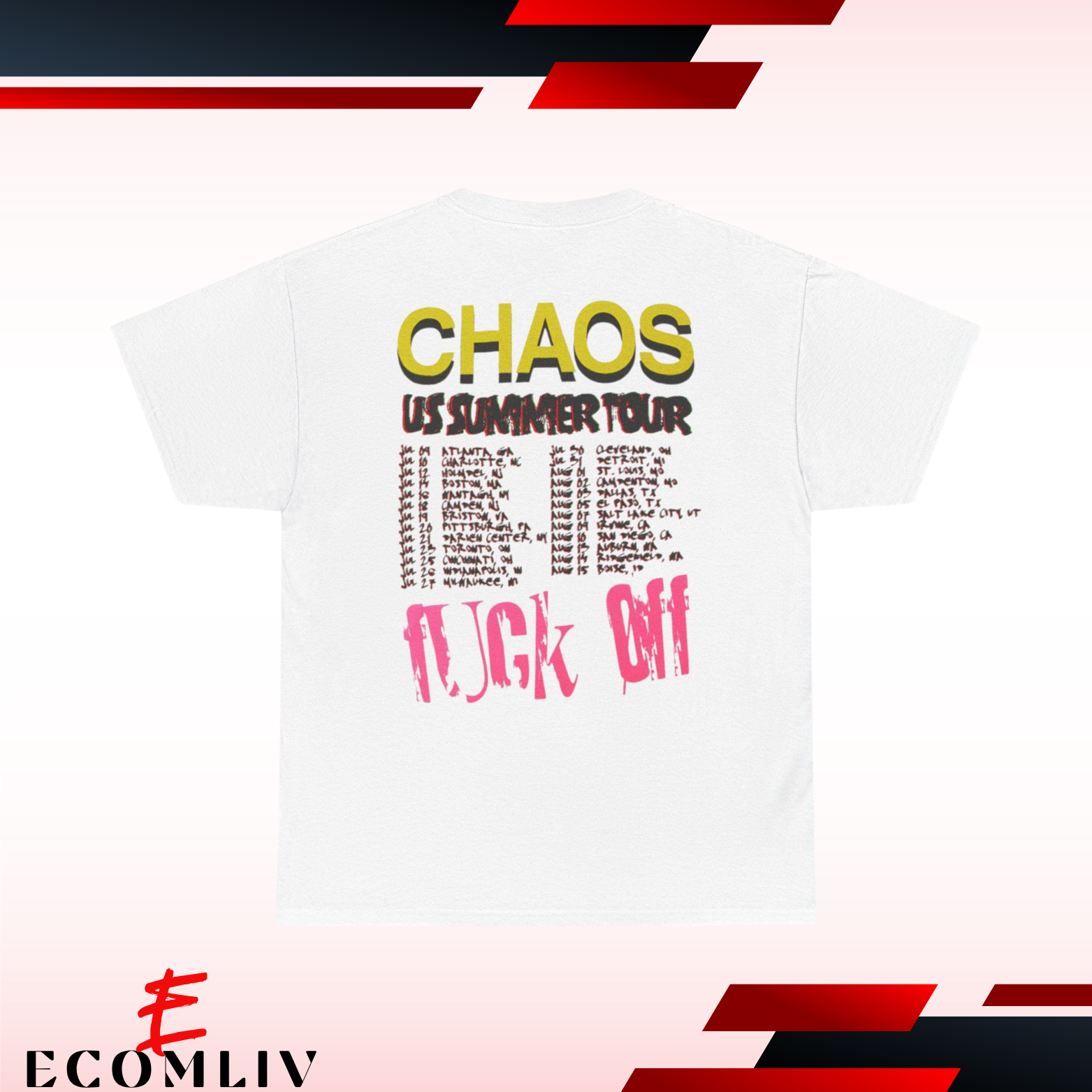 Playboi Carti Fck Off Tee Shirt, Album Chaos Tour Merch